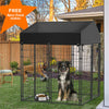 Dog Kennel Welded Wire Heavy Duty Dog House with Roof Cover Steel Fence 50" 98"