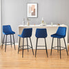 2X Modern Bar Stools Velvet Breakfast Stool Kitchen Pub Chair Metal Leg