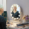 Hollywood Vanity Makeup Mirror LED Light Dimmable Oval Mirror Table Touch Smart