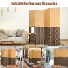 Folding 4 Panel Room Divider Hand-woven Fiber Room Partition Separator Privacy