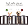 3-Panel Wooden Dog Gate Freestanding Pet Fence Baby Folding Safety Barrier