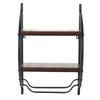 2 Tier Bathroom Floating Shelves Wood Wall Mounted Shelf Display Rack Storage