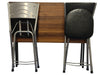 Meta Folding Dining Table with 4 Artificial Faux Leather Padded Chairs Set
