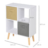 4 Cube Storage Cabinet Unit with 2 Drawers Bookcase Display Shelves Freestanding