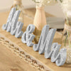 Wooden Standing Silver Mr and Mrs Letters SignTable Wedding Decorations UK