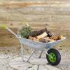 65 Litre Wheelbarrow Home Garden Stable Cart Galvanised with Pneumatic Tyre
