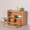 Bamboo Bread Box Large Natural Wood Countertop Bread Storage Shelf Bin Container