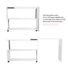 360° Rotatable Corner Desk Storage Shelf Combo Workstation L-Shaped Table Office