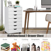 7-Drawer Chest Storage Cabinet Mobile Dresser Organizer with Drawers & Wheels