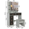 Dressing Table With Mirror Modern Makeup Desk Bedroom Vanity Table Set + Stool