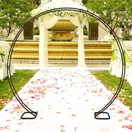 Large Moon Gate Wedding Party Walk Through Flowers Arch Frame Circular Standing