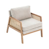 Stylish Modern Rattan Armchair Living Room Accent Chair Wooden Frame Single Sofa