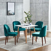 Set of 2 Velvet Dining Chairs Dinning Room Accent Side Chairs w/ Metal Leg Green