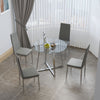 Compact Round Glass Dining Table & 2/4 Chairs Set Kitchen Room Home Furniture UK
