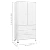 Industrial Wardrobe White 90x50x180 Metal Q5L2