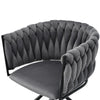 Velvet Dining Chair with Metal Legs Kitchen Chair Swivel Armchair Modern Grey NS