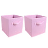 4x Pink Foldable Fabric Storage Cube Boxes Drawer Toy/Book/Cloth
