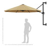 Wall-Mounted Parasol & Metal Pole Umbrella Patio Parasol Garden Umbrella