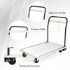 Folding Aluminum Alloy Platform Cart Heavy Duty Push Cart 4 TPR Wheels 350kg