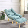 Fabric Upholstered Armchair Lounger Sleeper Recliner Sofa Chair with Footstool