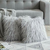 18" Plush Throw Pillow Case Fluffy Plush Sofa Cushion Cover Home Sofa Decor