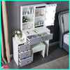 Large Dressing Table Stool Set with LED Lighted Mirror Vanity Makeup Desk White
