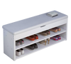 Wooden Shoe Rack Storage Bench Padded Seat w/ Cushion Organiser Hallyway Cabinet