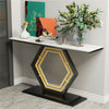 Large Marble Console Table Hallway Long Table Pentagon Frame Side Station Table
