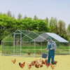 6X3M Spire-Shaped Chicken Coop Galvanized Metal Rabbit Hutch Walk-in Dog Pen Run