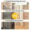 4 Panel Room Divider Wooden Screen Wall Folding Room Partition Separator Privacy