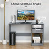 Computer Desk w/ Drawers Modern Writing Workstation for Home Office Grey