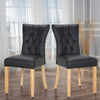 Set of 2 Dining Chairs High Back PU Leather Kitchen Chair Modern Wood Legs Home