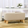 Footstool Foot Rest Stool Pouffe Padded Ottoman Chair Seat Wood Legs Rectangular