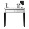 Silver Mirrored Dressing Table 1 Drawer Dresser Desk Vanity Mirrored Finish