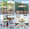 3 Pcs Mosaic Metal Bistro Table Chair Set Patio Garden Outdoor Dining Furniture