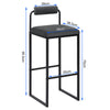 2/4x Barstools w/ Backrest Metal Legs High Counter Bar Chairs Pub Kitchen Chairs