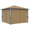 Gazebo with Curtain 300x300 Taupe Aluminium E5A8
