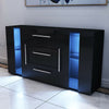 Modern Sideboard Display Cabinet Cupboard High Gloss 2 Doors 3 Drawers LED