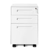 File cabinet 3 Drawer Modern Steel Drawers Filing Cabinet w/ 5 Wheels Lock White