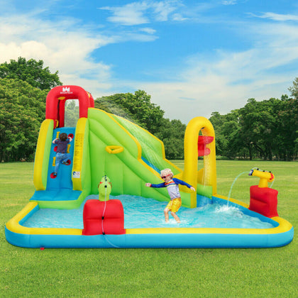 Inflatable Water Bounce Castle Kids Jump & Slide Bouncer Playhouse W/ Basketball