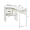 L-Shaped Corner Computer Desk Study Table with Storage Shelf White