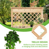 Wood Raised Garden Bed with Trellis Freestanding Garden Elevated Planter Stand