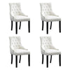 1/2/4/6 Dining Chairs Armchair High Back Linen/Velvet Upholstered Wood Legs Home
