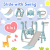 4 in1 Kids Baby Toddler Swing Slide & Climber Set In/Outdoor Boys Girls Toy NS