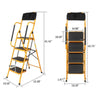 4 Step Ladder With Safety Handrail Foldable Safety Non Slip Matt Safe Heavy Duty