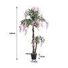 Large Potted Pink Wisteria Flower Artificial Tree Fake Plant Home Garden Decor