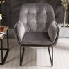 Industrial Style Velvet Armchair Leather Single Sofa Metal Frame Cushioned Chair