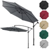 GARDEN PARASOL OUTDOOR HANGING SUN SHADE CANTILEVER BANANA UMBRELLA WITH BASE 3m