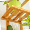 6 Pots Wood Flower Rack Plant Stand Shelves Bonsai Display Shelf Indoor Outdoor