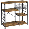 Vintage Kitchen Backer's Rack Utility Storage Shelf Microwave Oven Stand, Brown